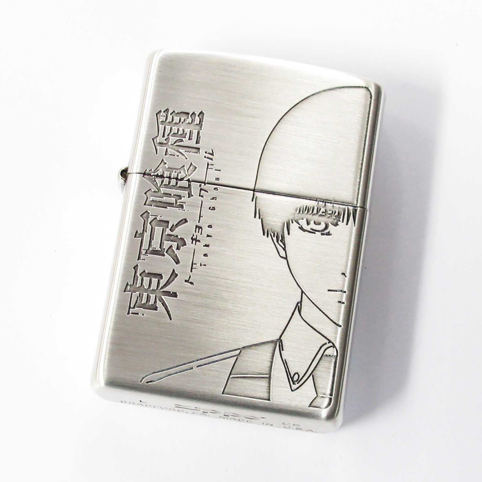 Zippo Tokyo Ghoul Ken Kaneki B Both Sides Etching Oxidized Silver Japan New
