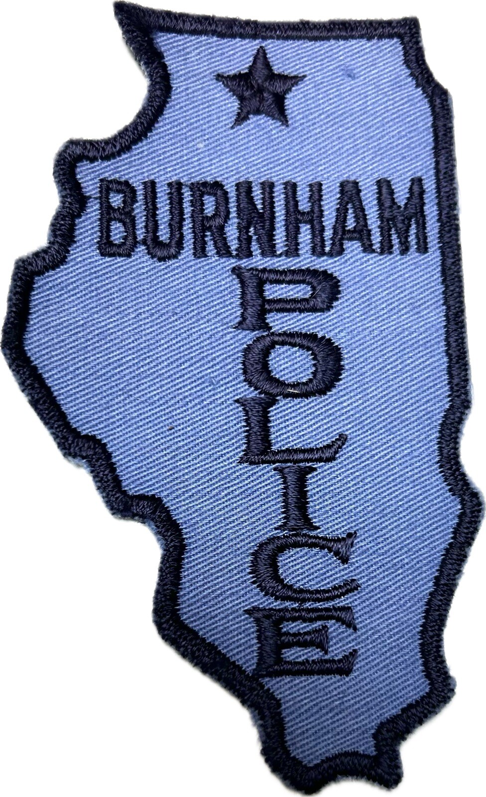 VINTAGE ILLINOIS IL BURNHAM POLICE DEPT PATCH COOK COUNTY MAP SHAPE  #KP