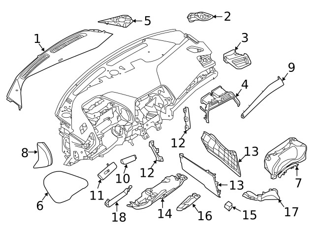 Genuine Nissan Instrument Panel Trim Panel 68106-9DJ0B