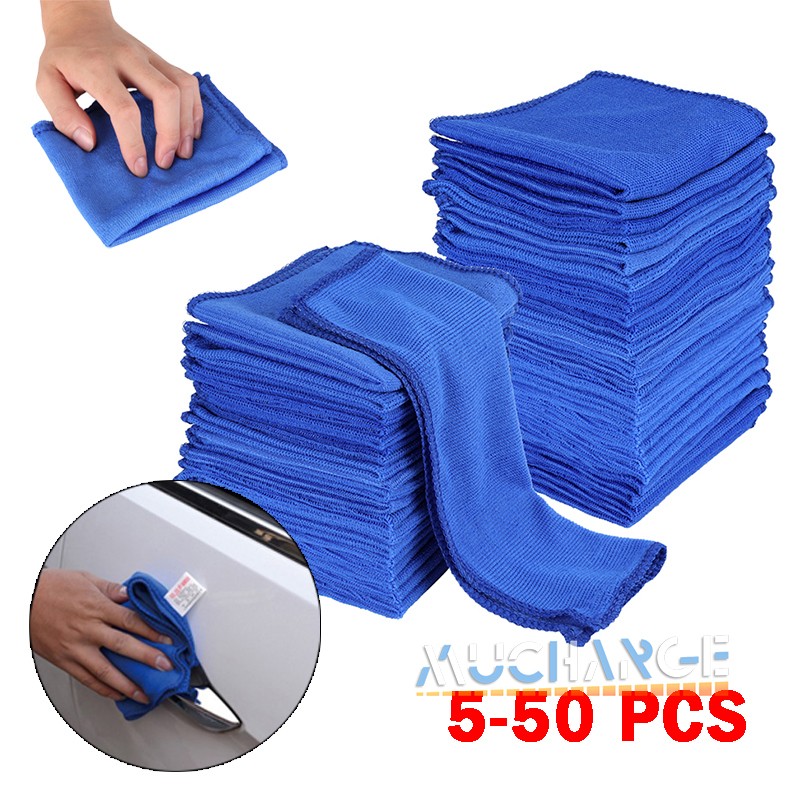 5-50pcs Car Wash Towel Microfiber Plush Cleaning Drying Car Care Car Polishing
