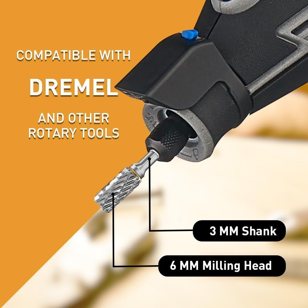 Carbide Burr Set Compatible with Dremel Rotary Tool 10Pcs Die Grinder Bits