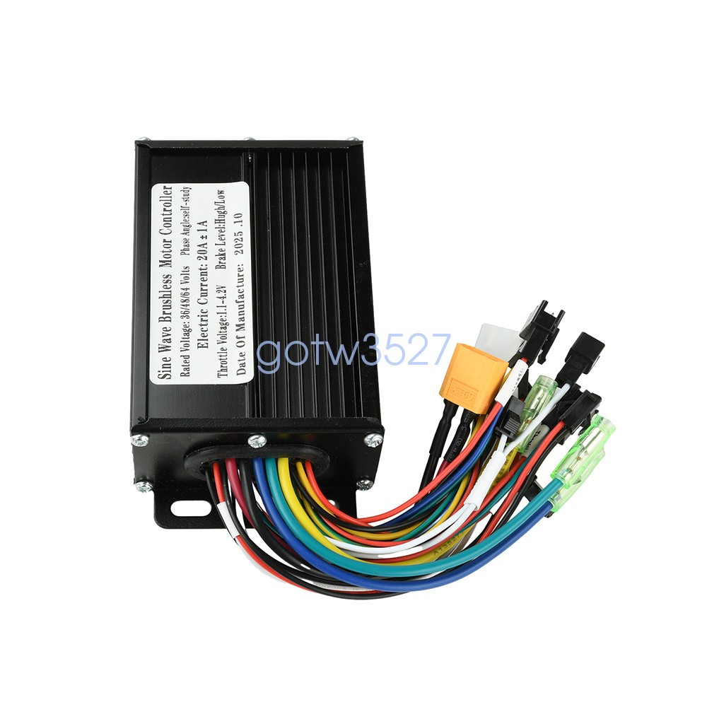 36V 48V 64V 30A Sine Wave Brushless Motor Controller 750-1500W Three-Mode Driver