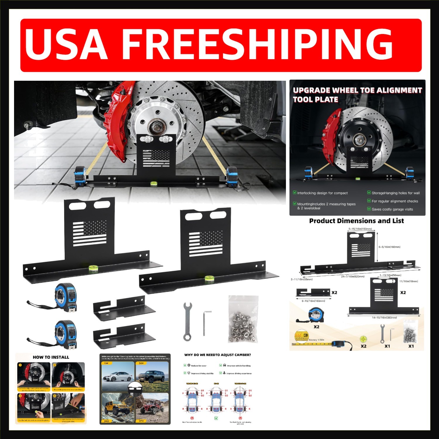 Upgraded Wheel Alignment Tool Kit- Automotive Wheel Alignment Tool Without Re...