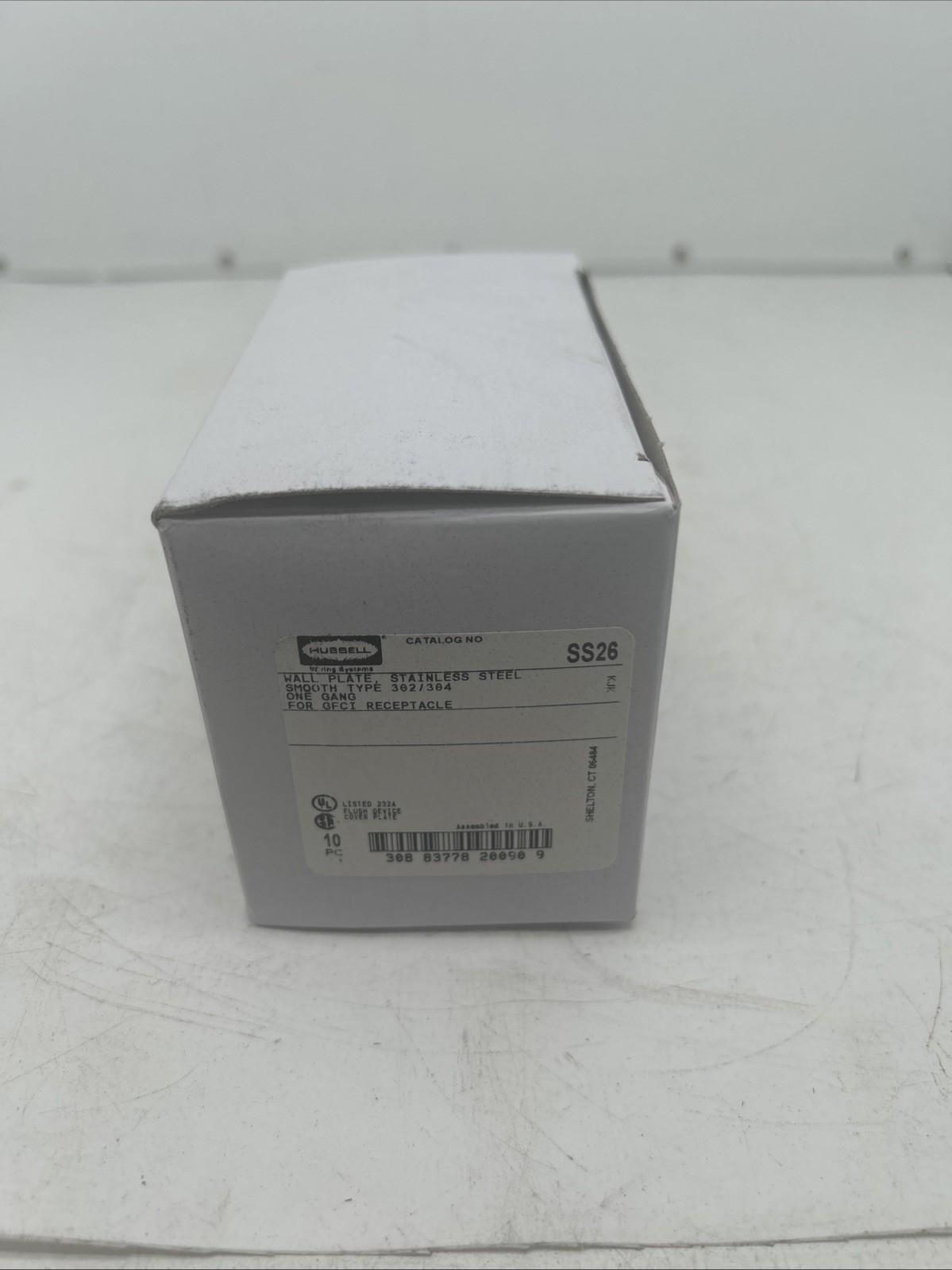 LOT OF 10 QTY Hubbell SS26, Stainless Steel, 1-Gang,Standard, Wallplate J2