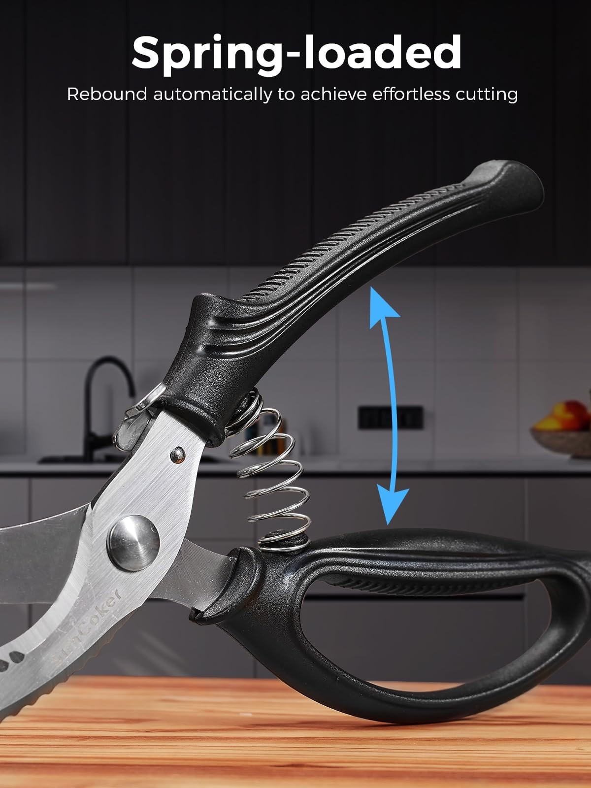 Heavy Duty Poultry Shears, Kitchen Scissors for Meat Chicken Bone Fish, Spring