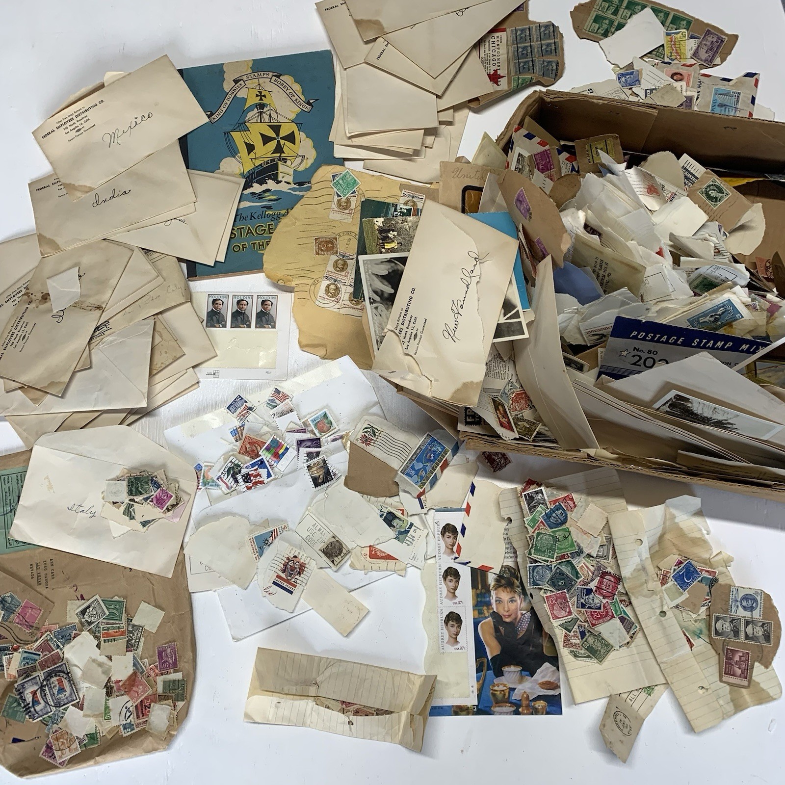 Huge Vintage Worldwide Stamp Collection, US Mint Sets, US Vintage Stamps Mix