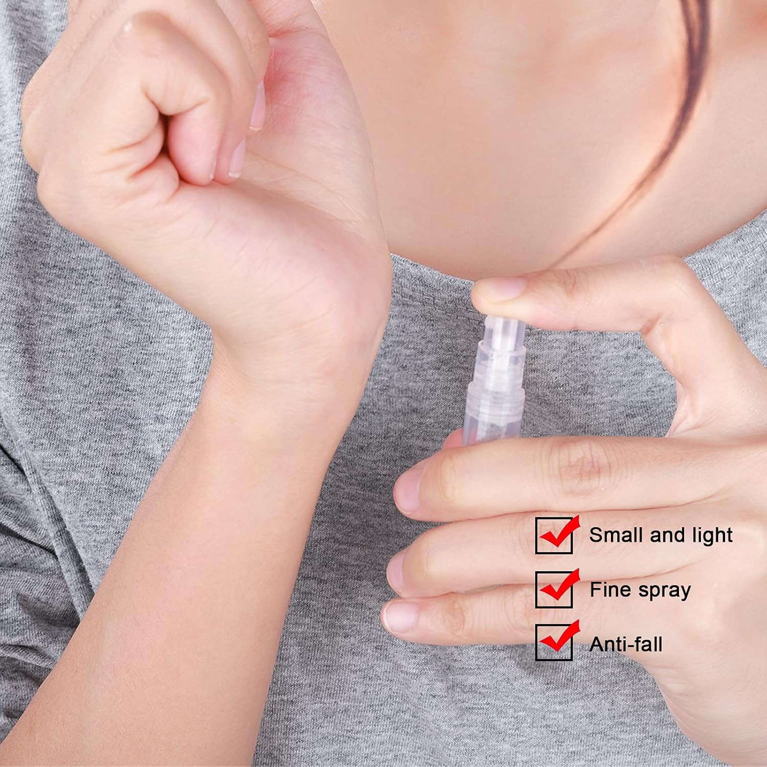 Fandamei 60 Pack 3ml Mini Spray Bottle, Clear Plastic Empty Cute Perfume Atomize
