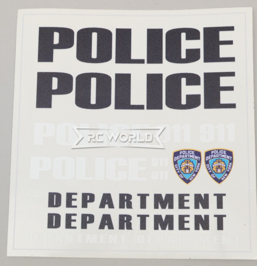 RC 1/10 Decals CITY OF NEW YORK *NYPD* POLICE Sticker Sheet 5"X5"