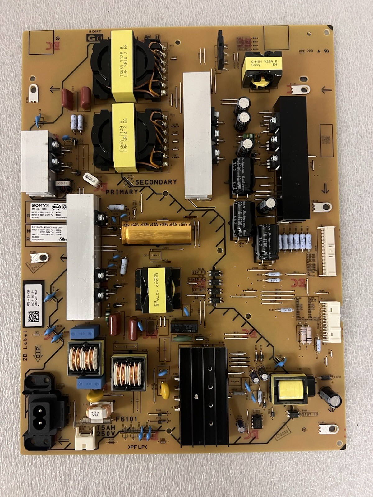 Sony 1-006-110-12 G01 APS-435(CH) Power Supply Board for XR-65X90J 100611012