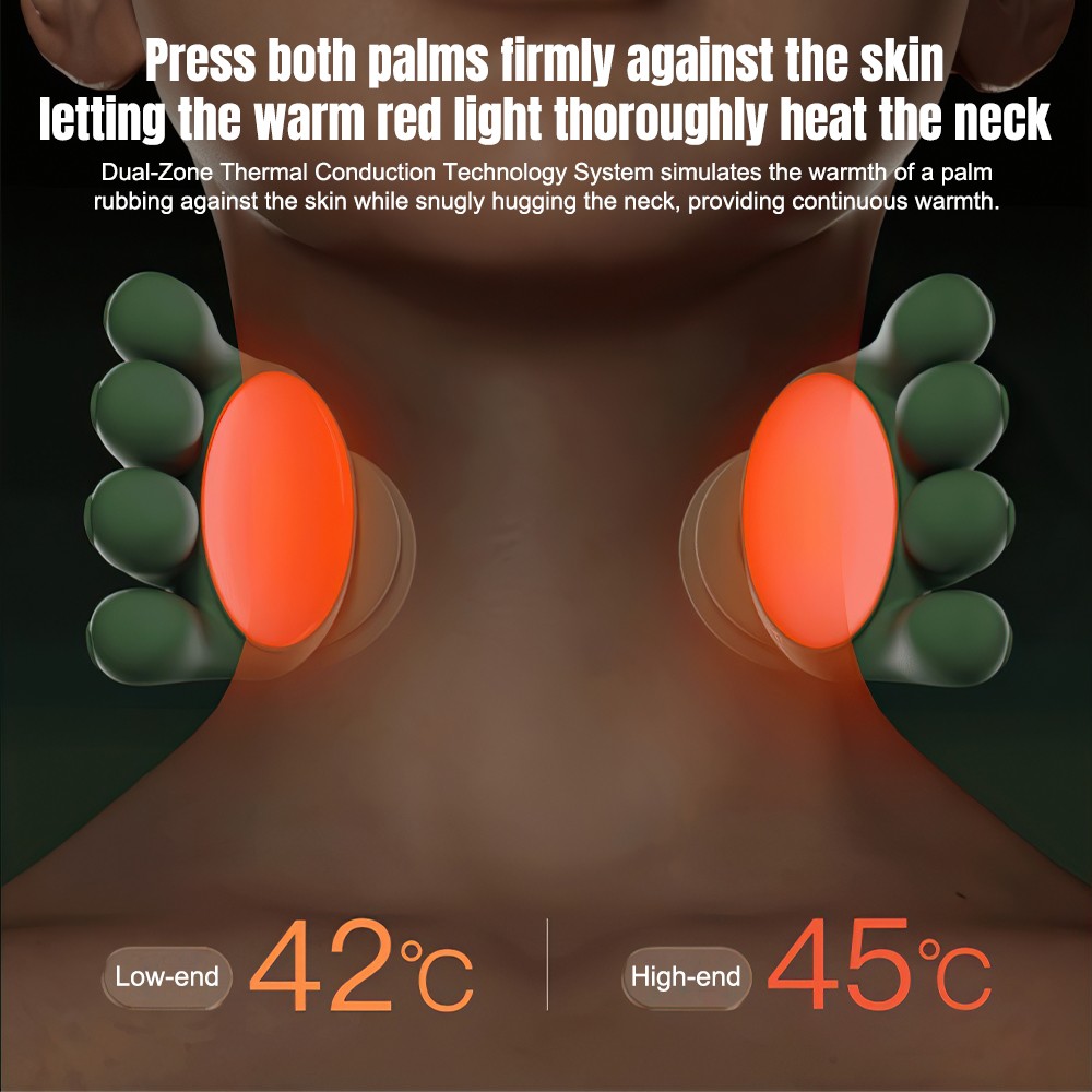 Bionic Heated Neck and Back Massager Electric Deep Tissue 4D Kneading Massage