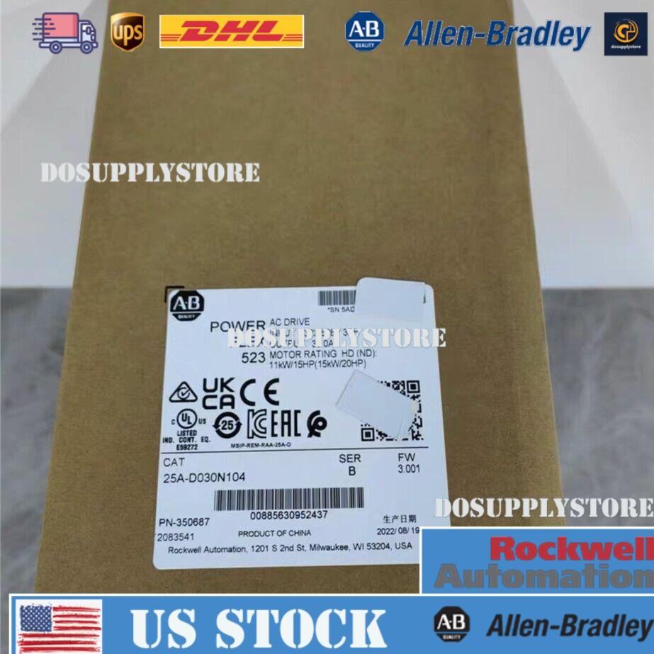 New AB 25A-D030N104 PowerFlex 523 15kW (20Hp) AC Drive 25AD030N104 US Free Tax