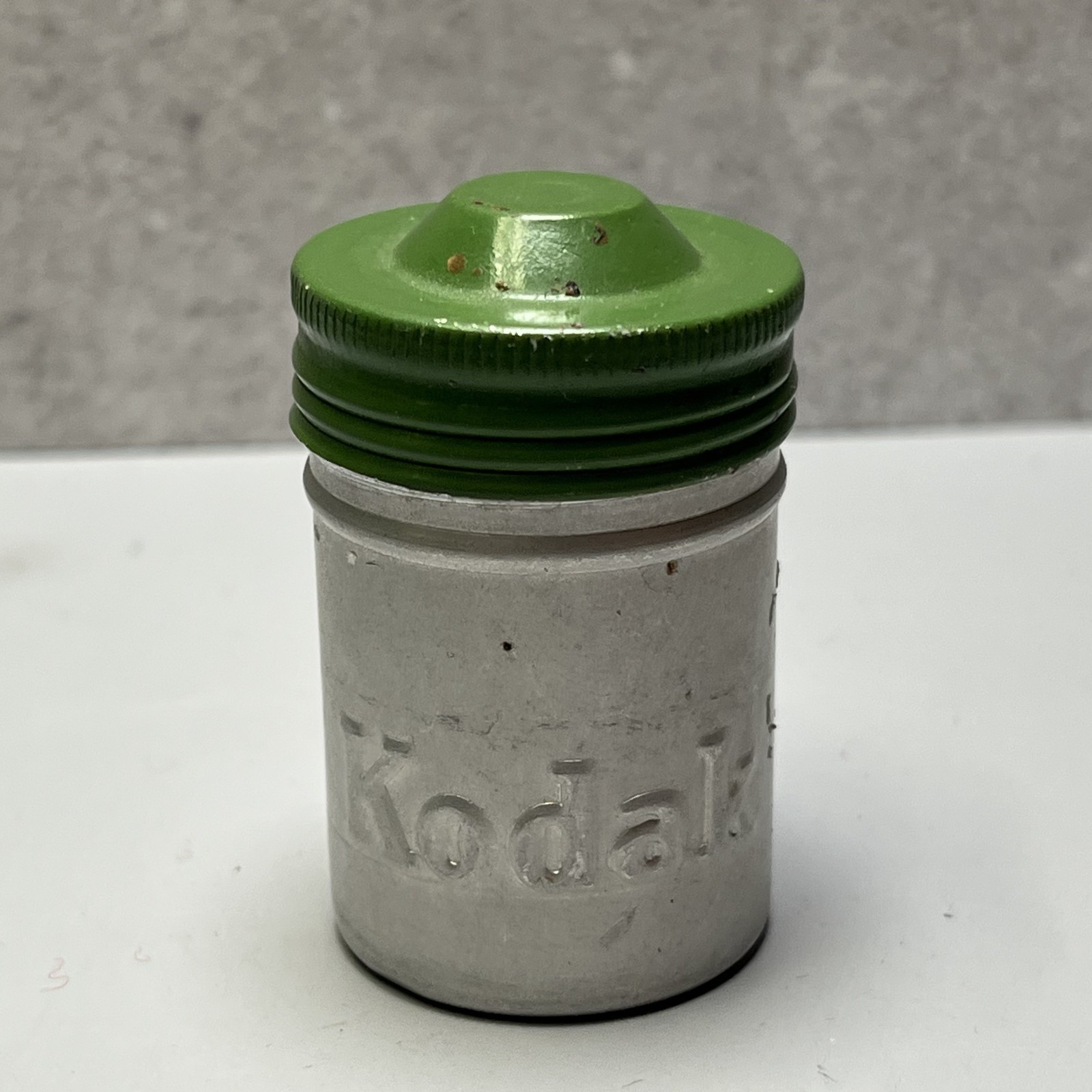 Vintage Kodak Film Canisters Rare Green Silver Color Combo Screw-Top Containers