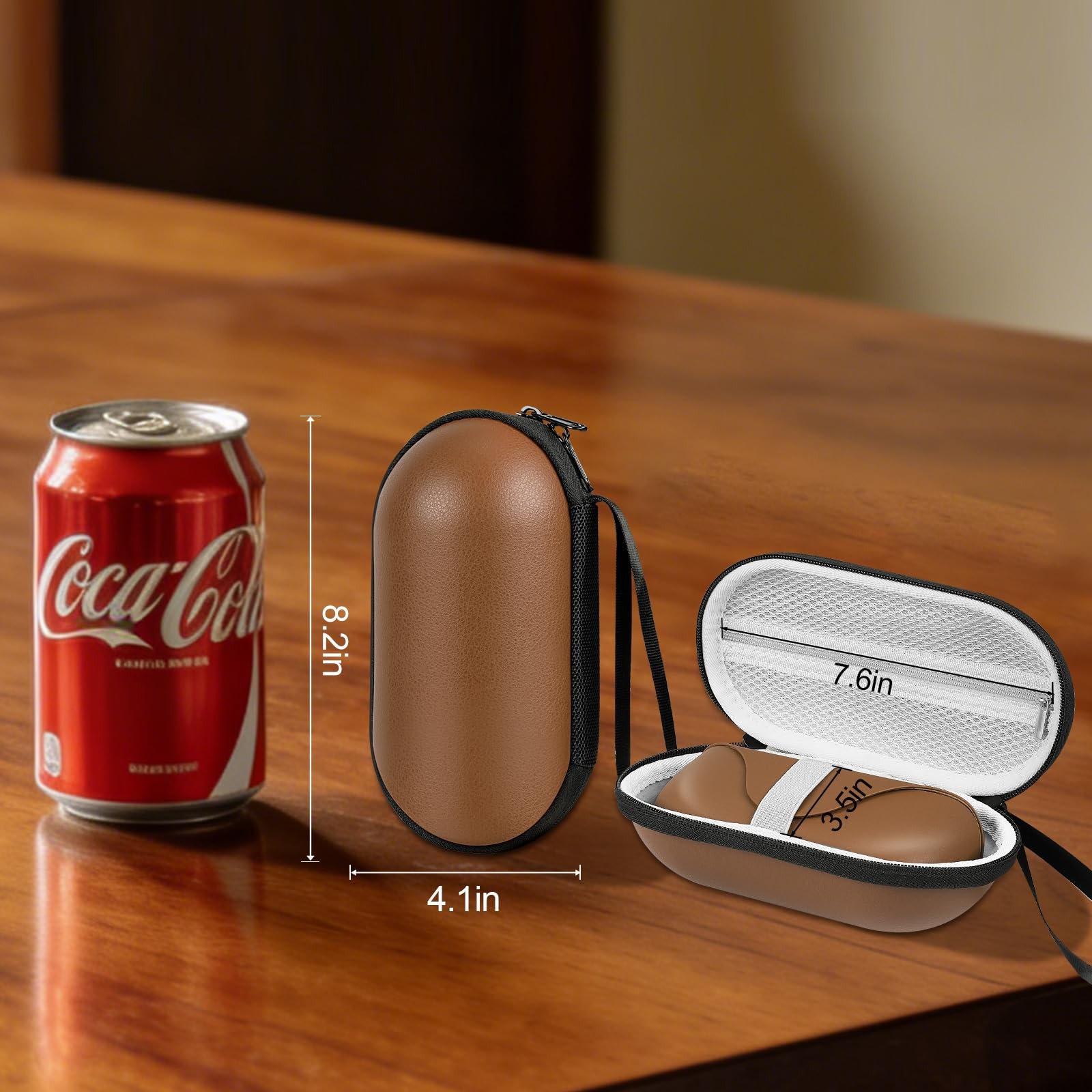 sarlar Hard Carrying Case for Ray-Ban Meta Medium, Brown