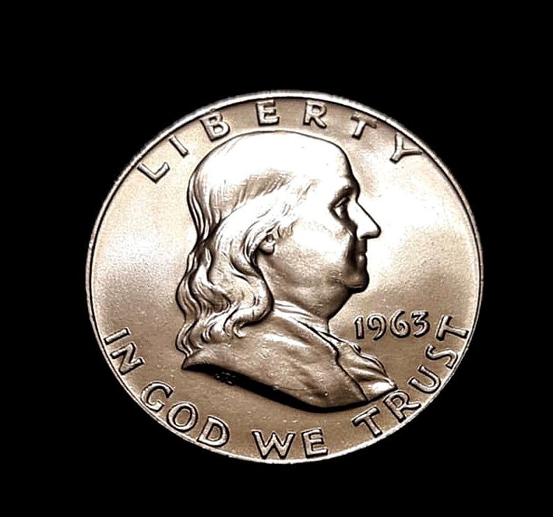 1963-D Proof  Franklin Half Dollar Fifty Cent Coin 50c 90% Silver