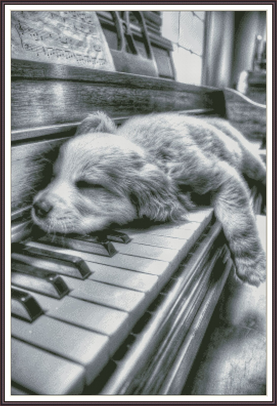 Piano Dog 561- Chart Counted Cross Stitch Pattern craft DMC