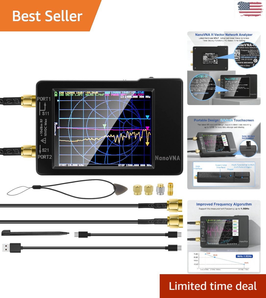 10-in-1 VNA Antenna Analyzer with Android & PC Control - Accurate RF Testing