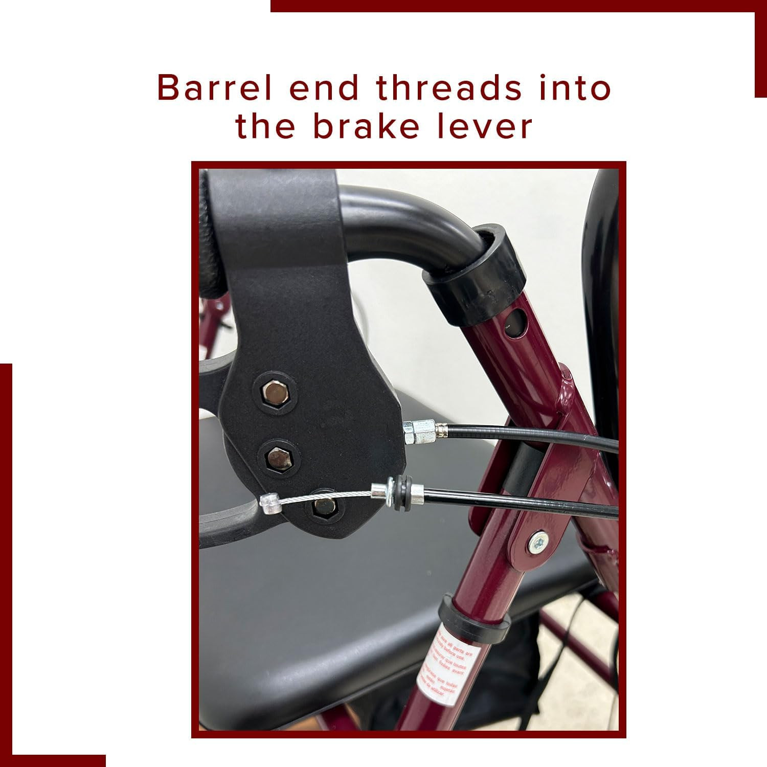 34" Walker Brake Cable Replacement - for Most Mobility Rollators, Transport Chai