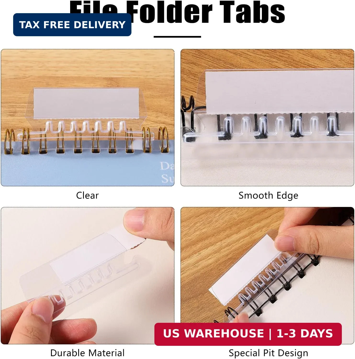 200 Pcs Hanging File Folder Tabs and 200 Pcs 2 Inch File Folder Labels | Plastic