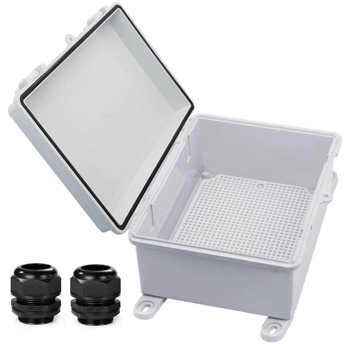 IP67 Waterproof Electrical Box - Outdoor Junction Box with Mounting Plate & Cabl