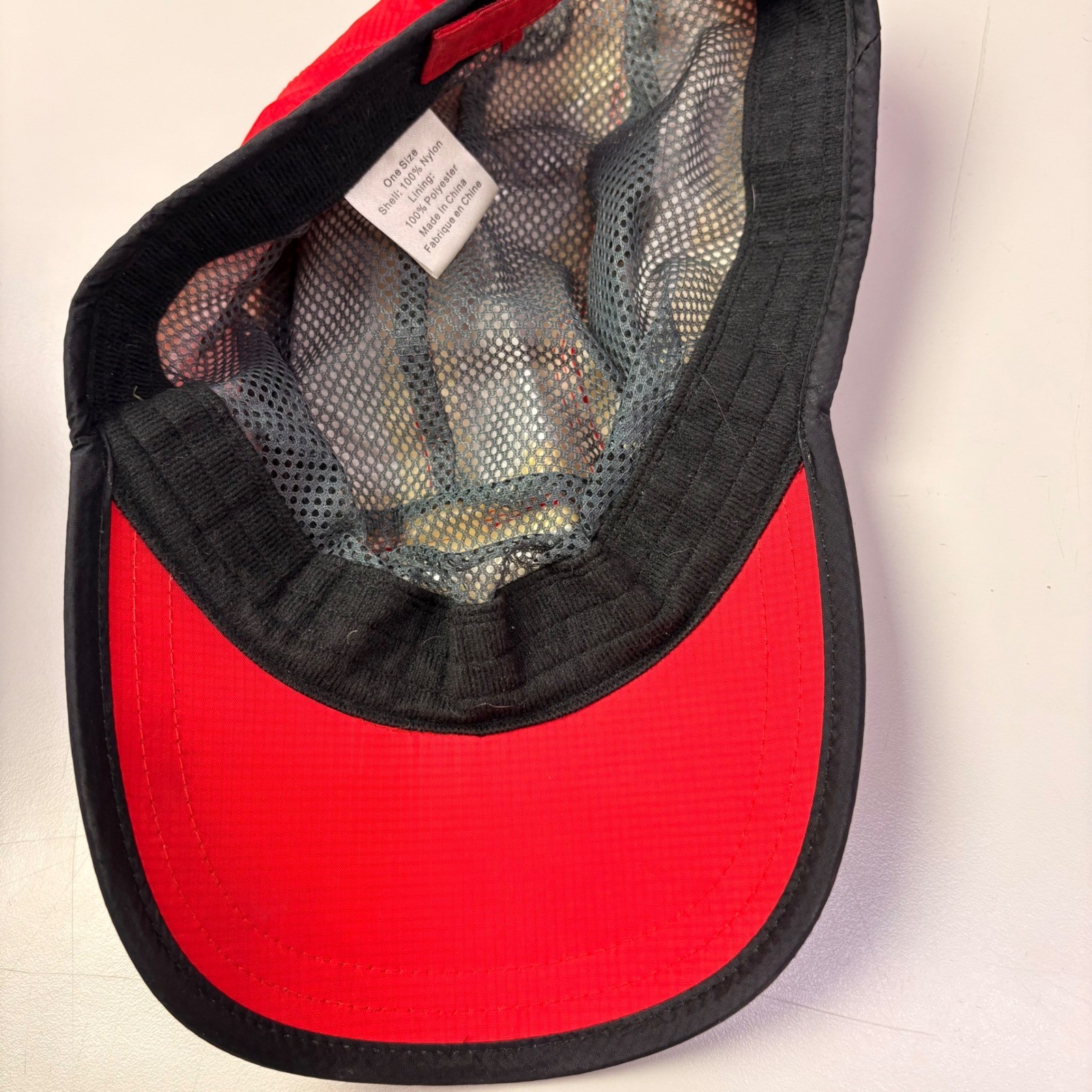 Marmot Red Nylon Lightweight Packable Baseball Cap One Size Adjustable