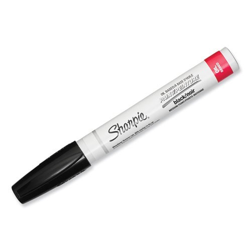 Sharpie 35549 Permanent Paint Marker, Medium Bullet Tip, Black, 2/Pack