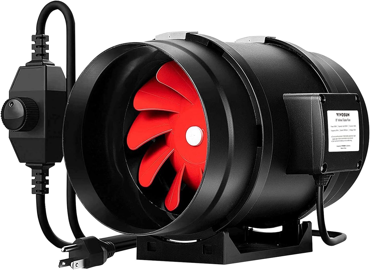 VIVOSUN 8" Inline Duct Fan 720CFM HVAC Exhaust Blower Variable Speed Controller