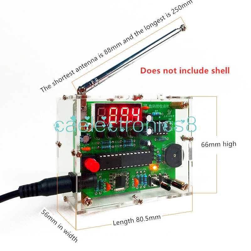 DIY DC4.5-5.5V 87.5-108MHZ Digital Tube Display FM Digital Radio Electronic
