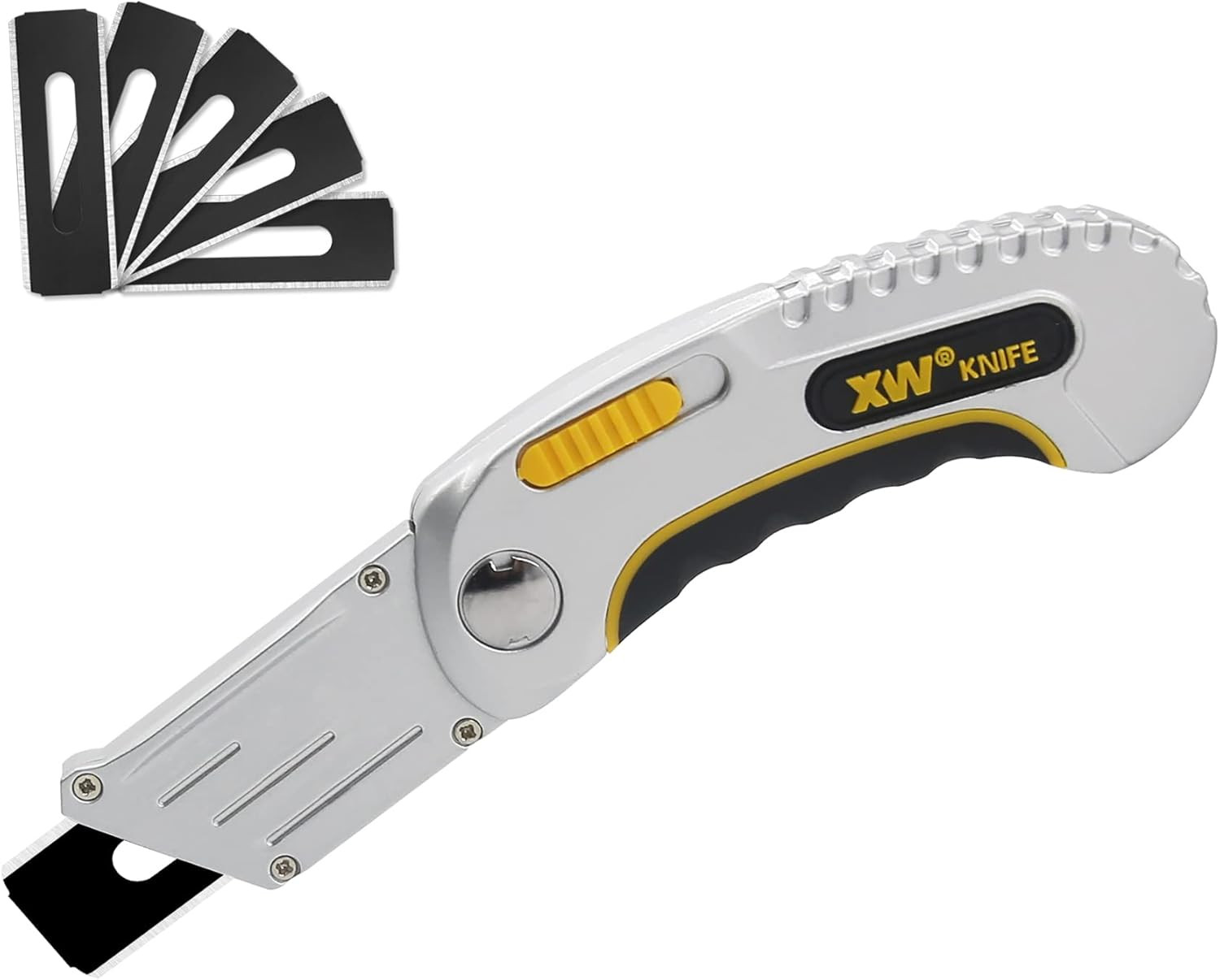 Folding Carpet Knife, Razor Blade Heavy Duty Utility Knife with Protective Cap,
