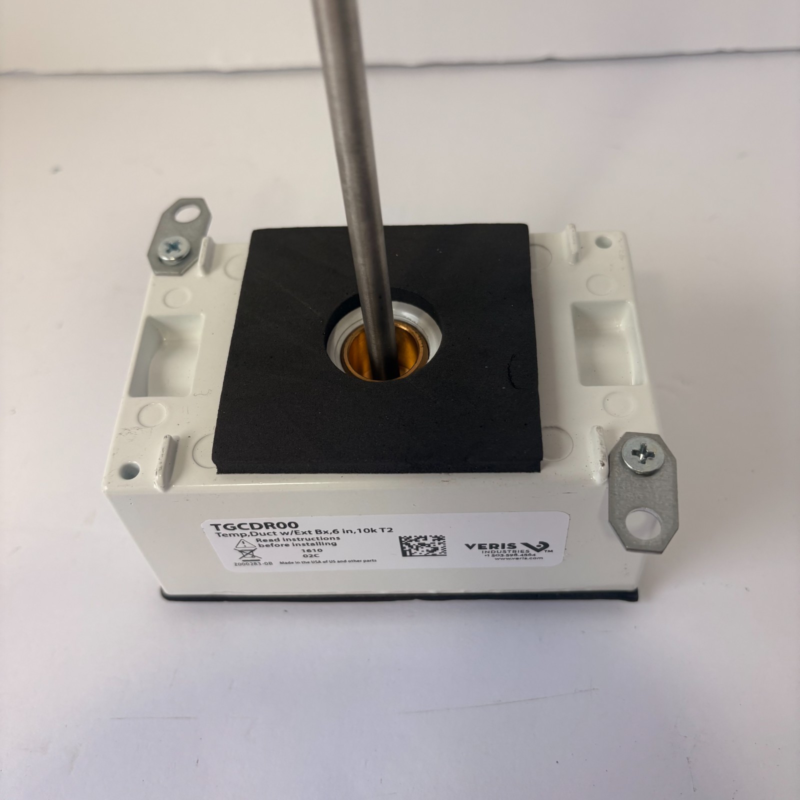 Veris TGCDR00 Duct Temperature Sensor 6" Stainless Probe 10k Type 2 Thermistor