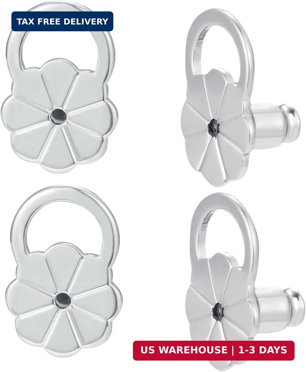 Earring Backs for Droopy Ears, Flower Bullet Locking Earring Lifter Backs Replac