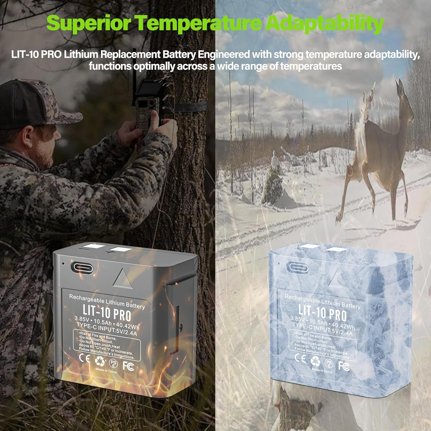 2Pack LIT-10 Battery for SPYPOINT Link-Micro & Cell-Link Cellular Trail Camera