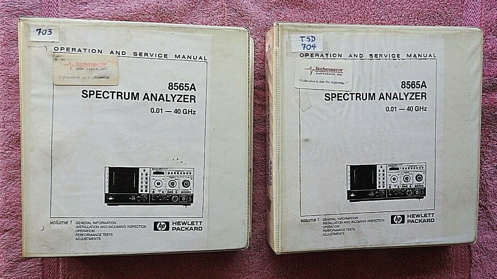HEWLETT PACKARD HP 8765A SPECTRUM ANALYZER OPERATING & SERVICE MANUAL SET NICE