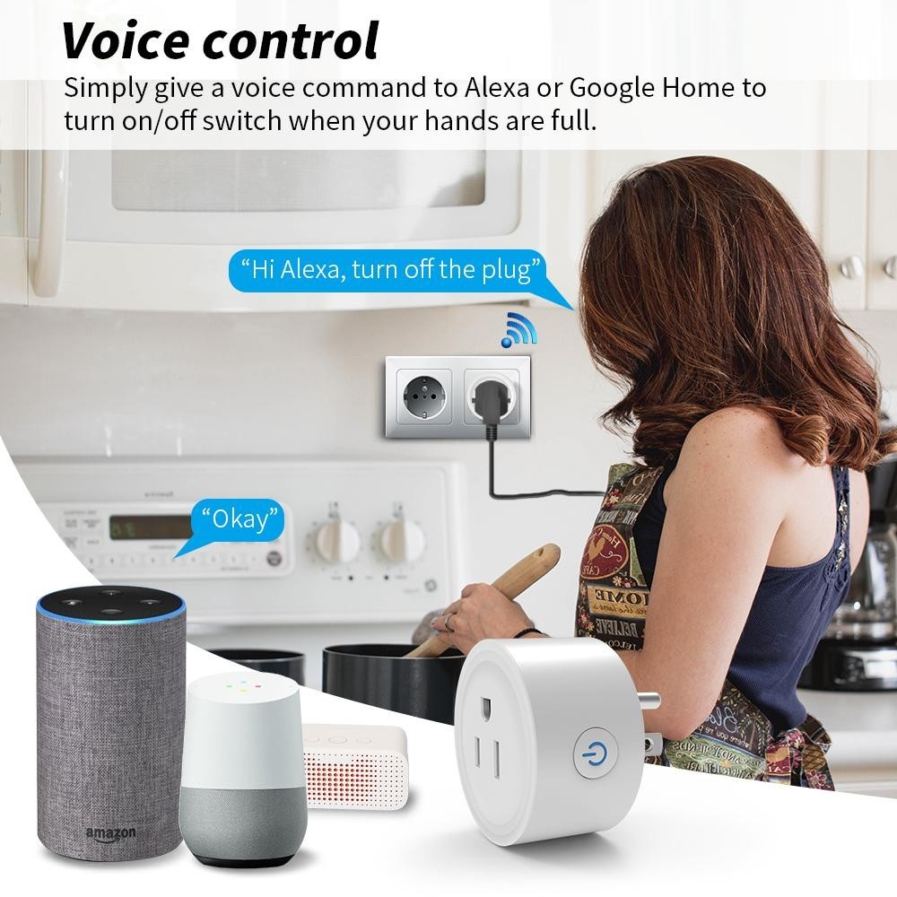 WiFi Smart Plugs Work with Alexa and Google Home, Outlet Timer with APP Control