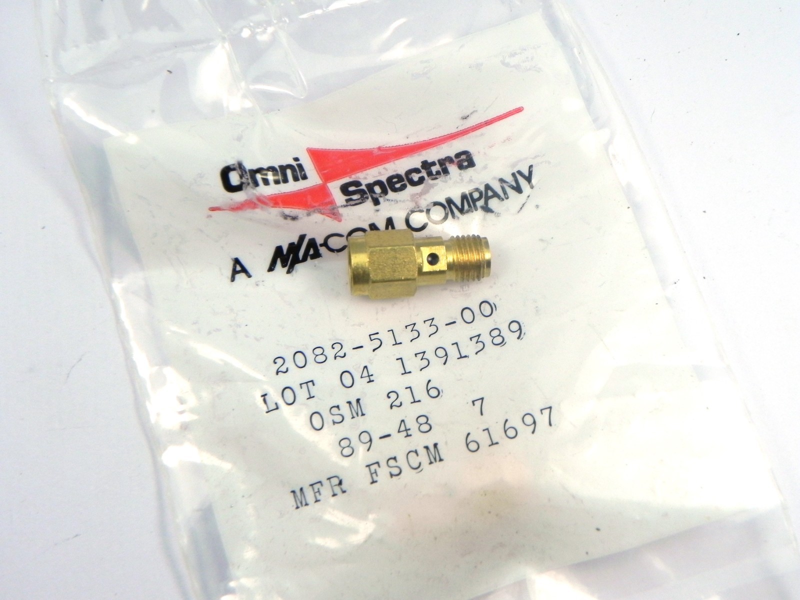 Omni Spectra 2082-5133-00 Adapter  SMA (M) to SMA (F) OSM 216 NEW