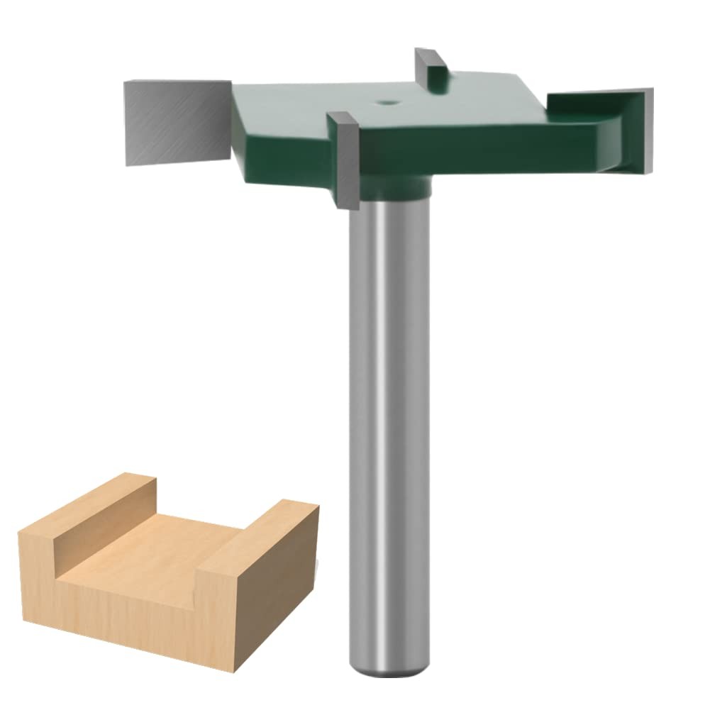 WSOOX CNC Spoilboard Surfacing Router Bit, 1/4 Inch Shank Slab 40mm x 0.25in