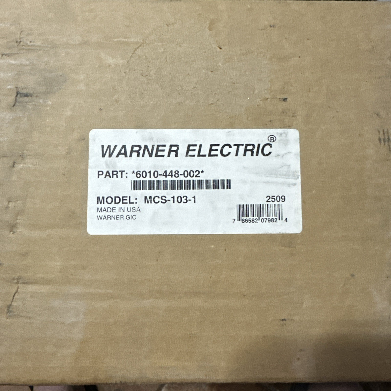 WARNER ELECTRIC 6010-448-002 ADJUSTABLE TORQUE CONTROL MCS-103-1