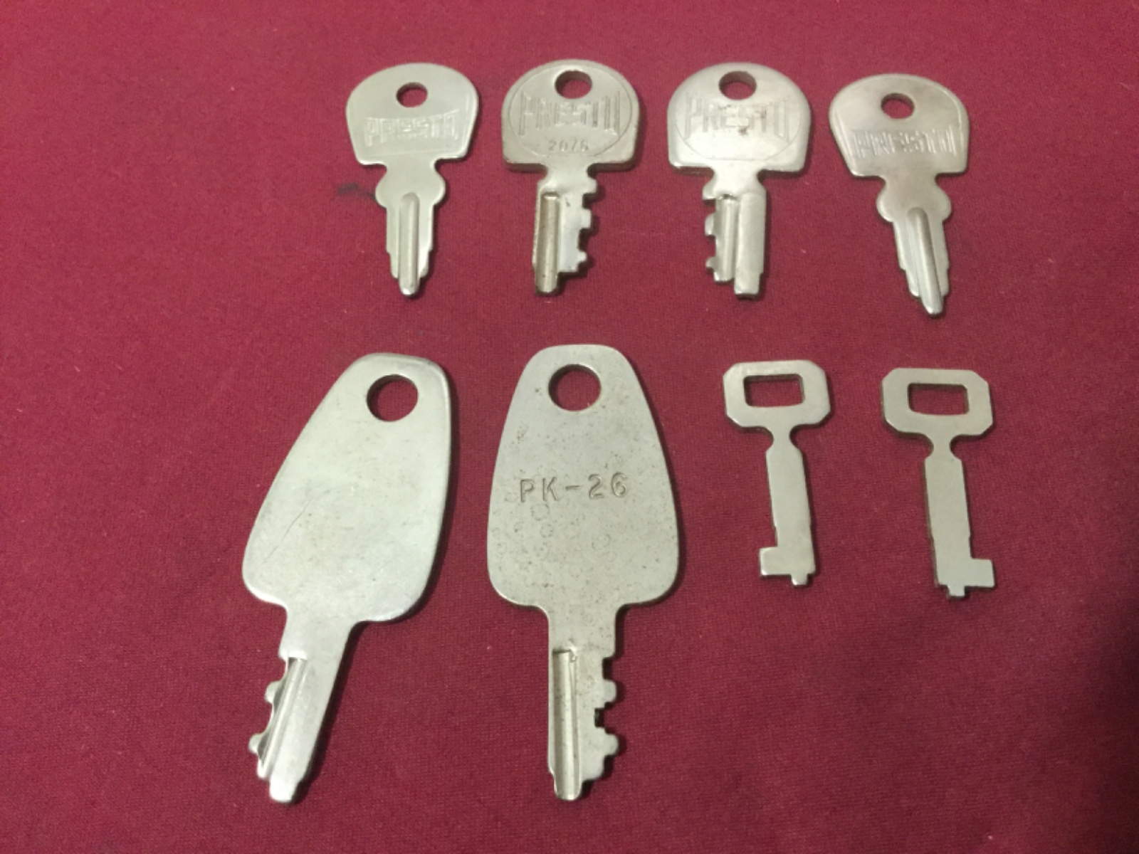 Presto Luggage Keys; pre-cut, set of 8- locksmith