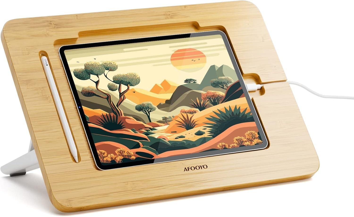 Bamboo Tablet Drawing Stand - Portable & Adjustable 5 Angles,Laptop Stands Ri...