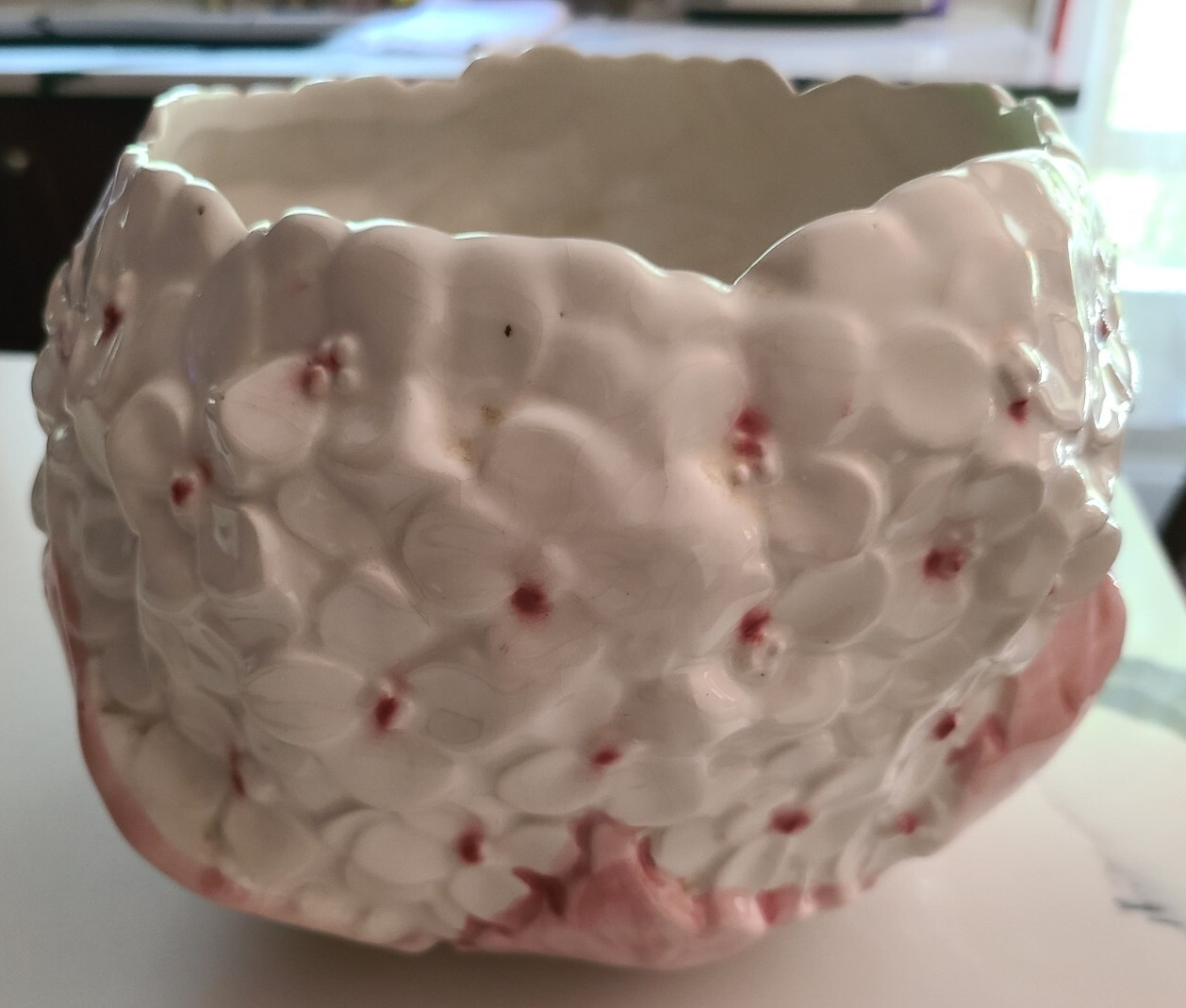 Vintage 1970 SAFARIL Made in Portugal HYDRANGEA Porcelain Bowl-Planter PAT PEND