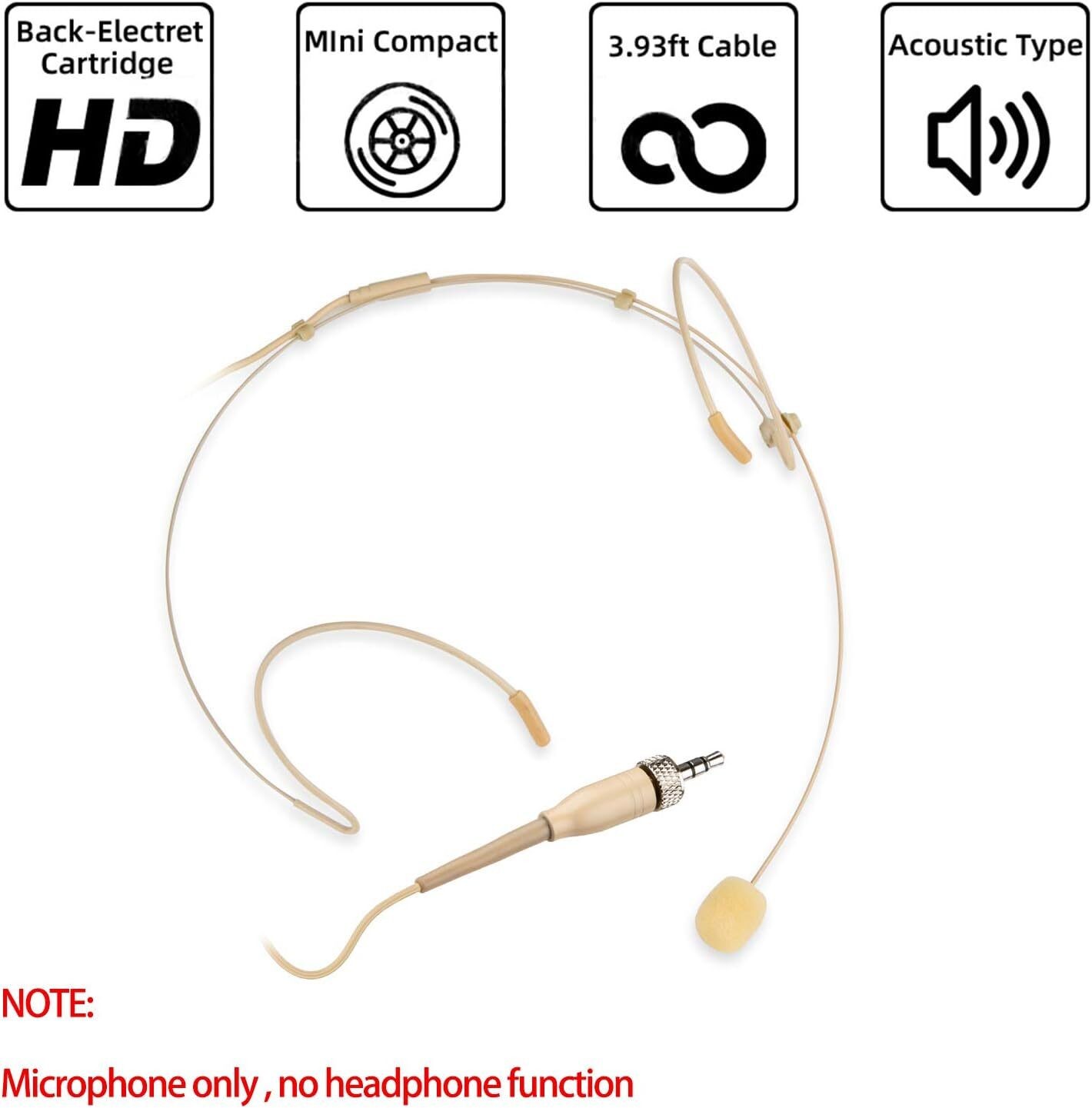 1xHeadset Microphone for Sennheiser ew100 sk100 G2G3G4 Wireless earset microfone
