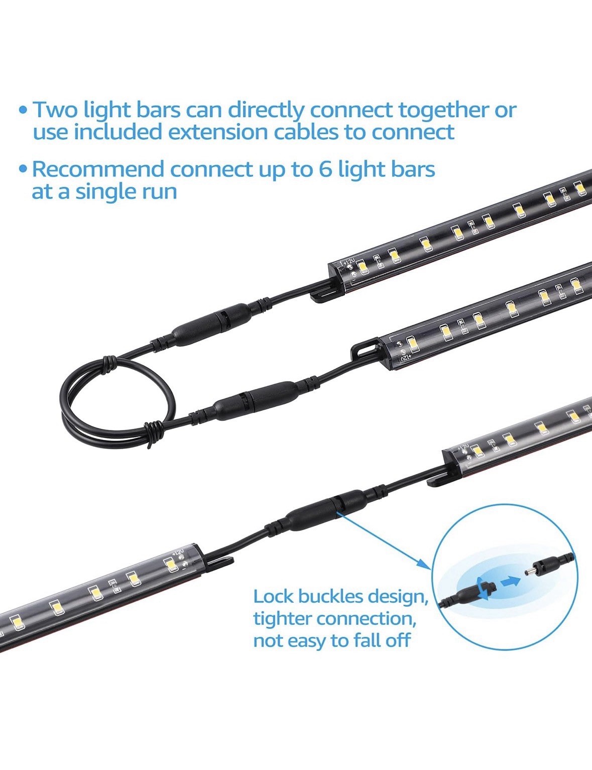 TORCHSTAR LED Lighting Kit - (6) 12" Linkable Light Bars, 900LM, 5000K Daylight