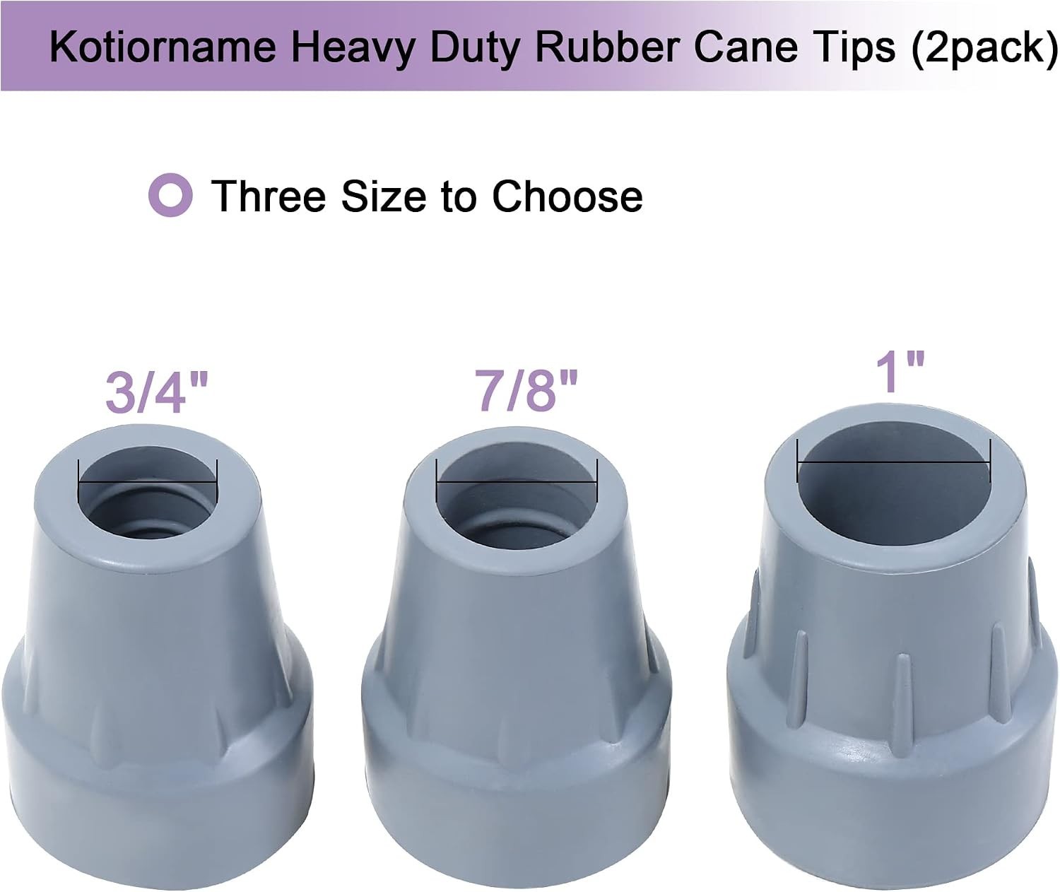 Effortless Installation: 7/8 Inch Gray Rubber Cane Tips – 2 Pack for Every Cane