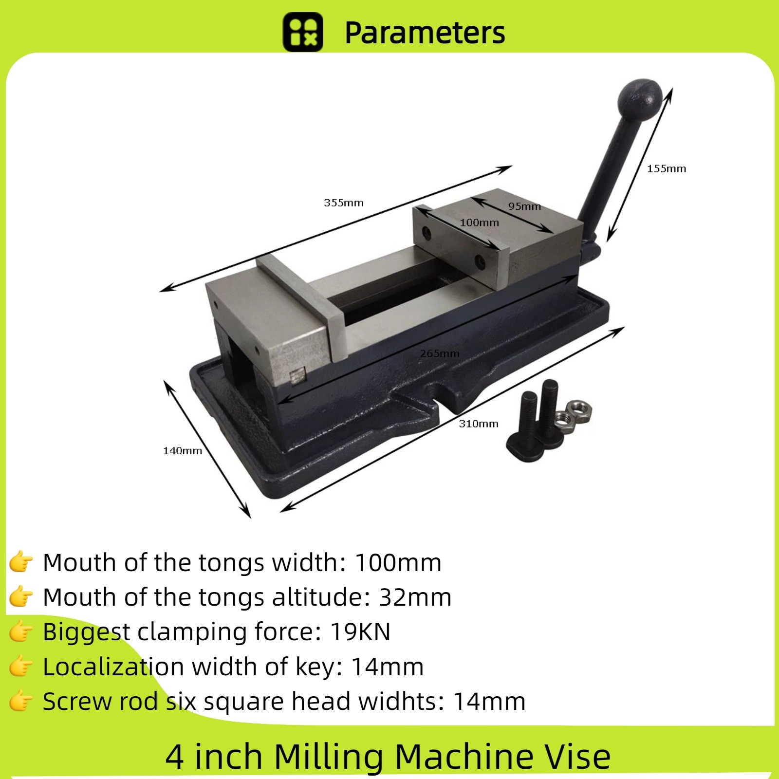 4 inch Milling Machine Vise Precision Bench Vice Clamping Tool