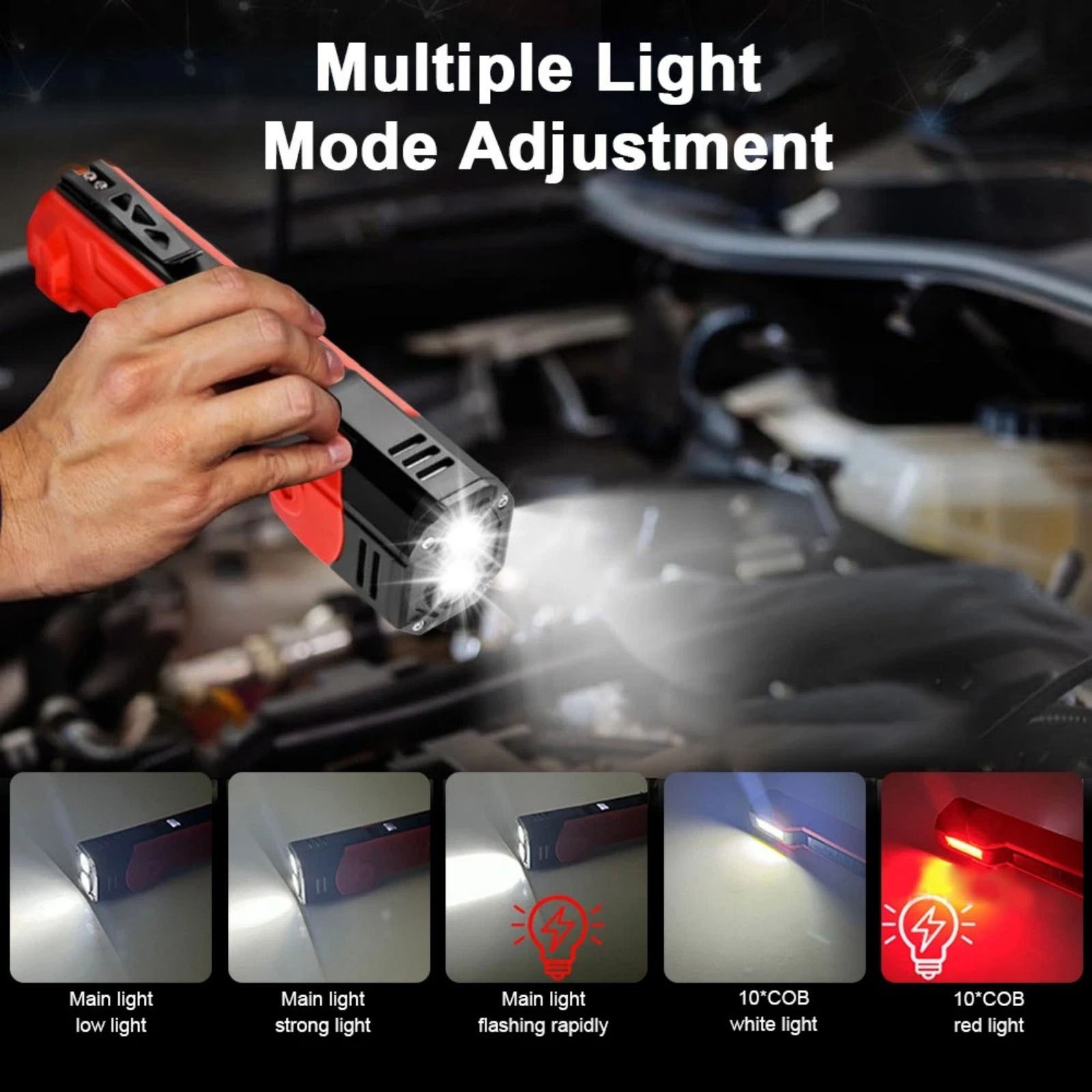 Rechargeable Magnetic LED Work Light 600LM Waterproof Flashlight Lamp Tool