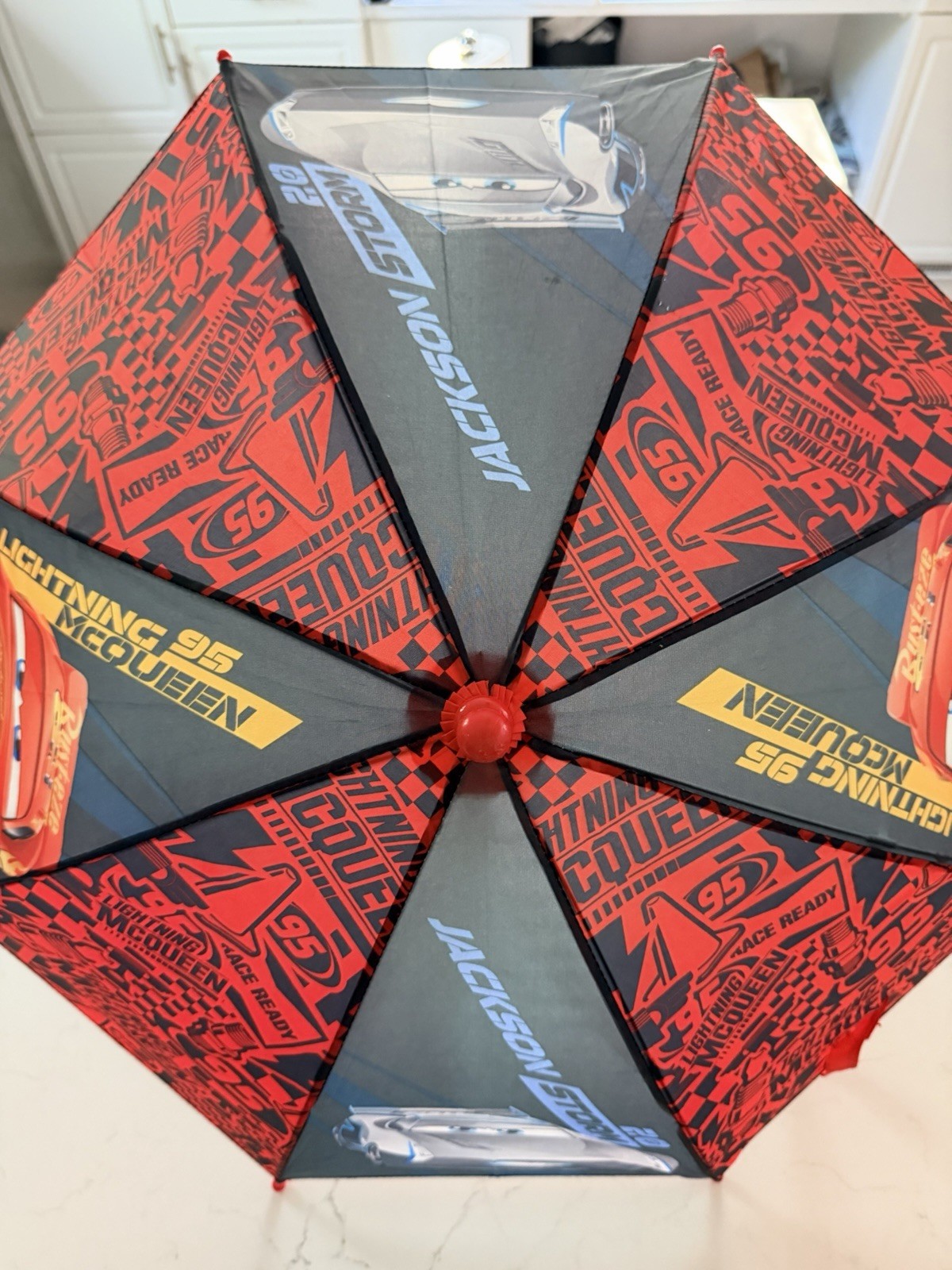 Disney Cars 3  Lightning Mcqueen Storm Red and Black Umbrella Kids