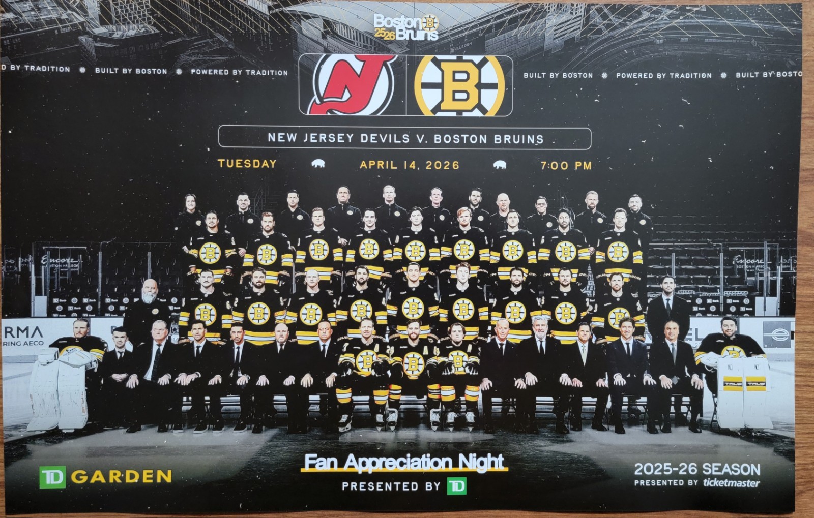 Boston Bruins 2025~2026 Team Photo Fan Appreciation Poster