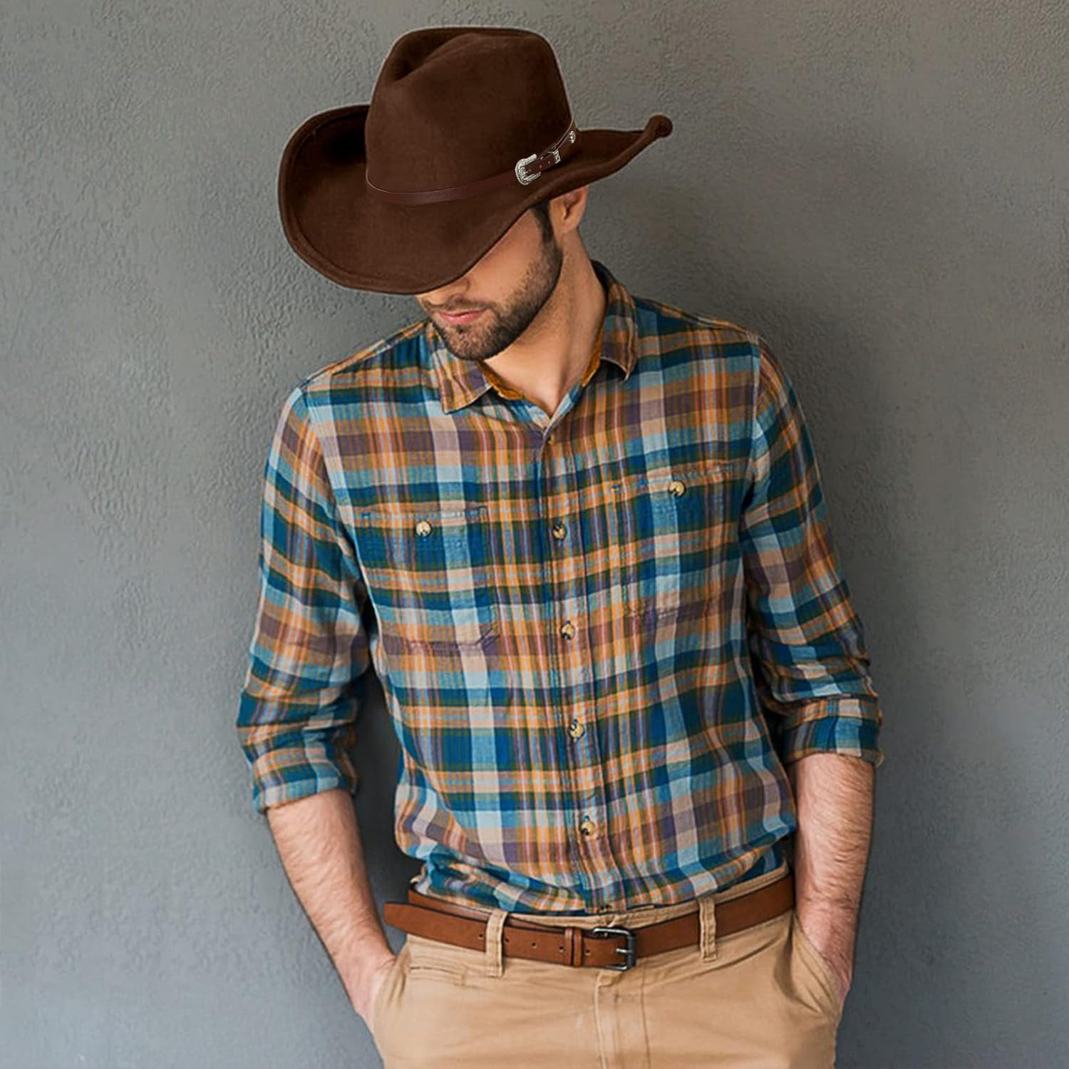 Cowboy Hat Bands for Men Women Western/Fedora/Panama/Straw Hat Belts Leather Cow