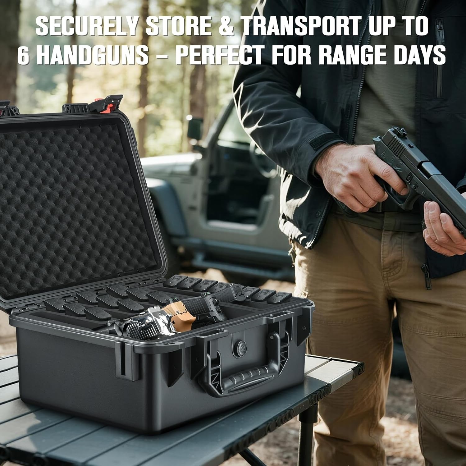 TSA Approved Gun Case for Pistol - Holds Multiple Handguns Case | Air Travel Har