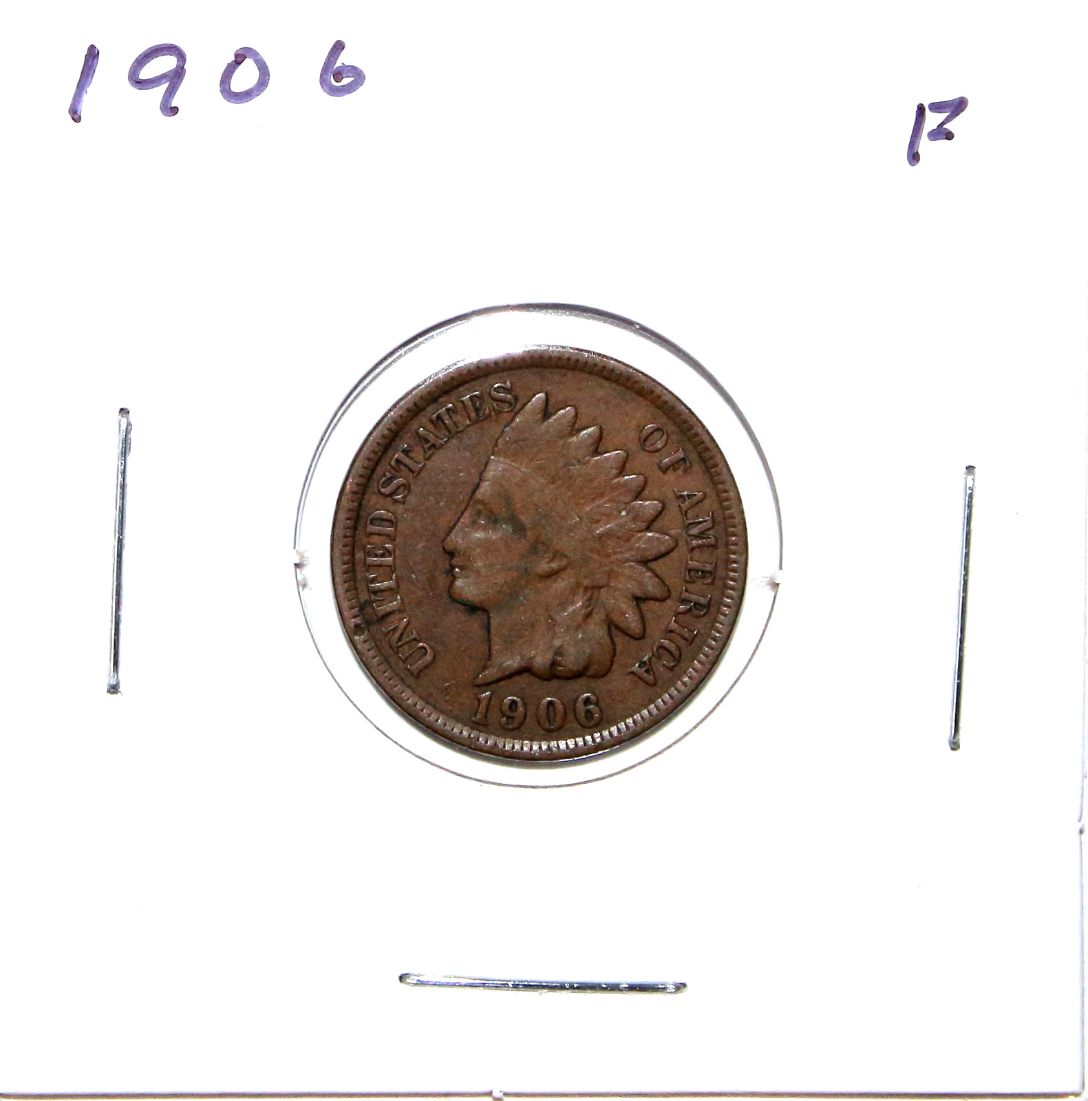 1906 US Indian Head Cent  F Fine Free Shipping