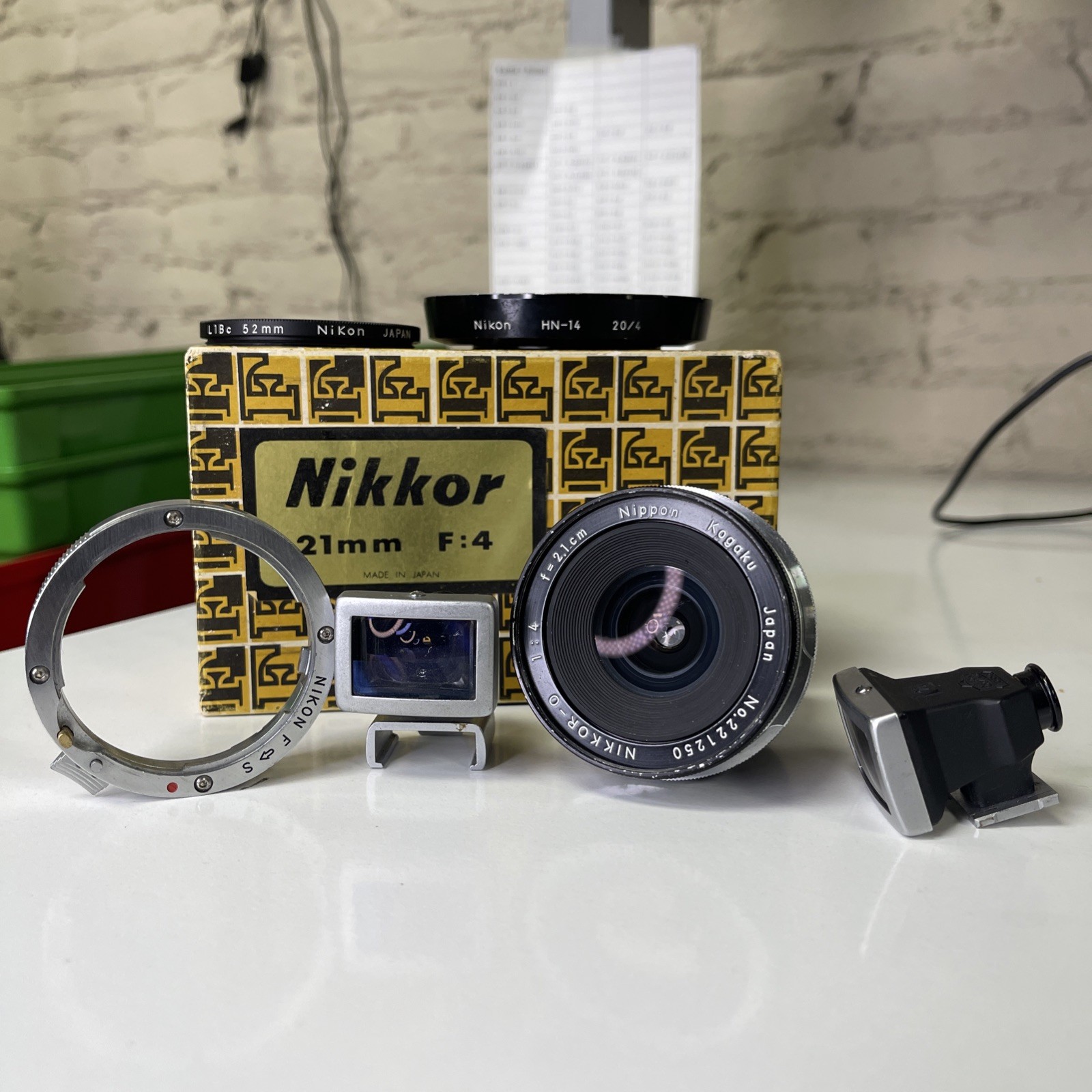 Nikon Lens and Finders NIKKOR-O 2.1CM F4 In Box Amedeo Adapter F To S Mount